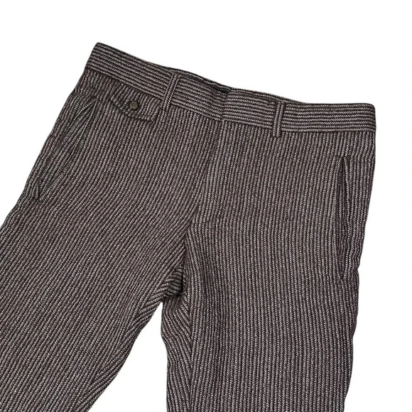 Vintage Y2K Gucci Wool Herringbone Midweight Brown Flannel Slim Pants Mens 48 - Picture 4 of 11